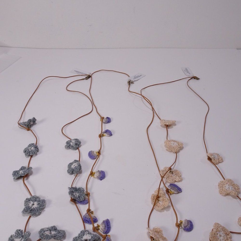 Urban Outfitters Crochet Flower rope Necklace Set of 3 NWT 12.50 each